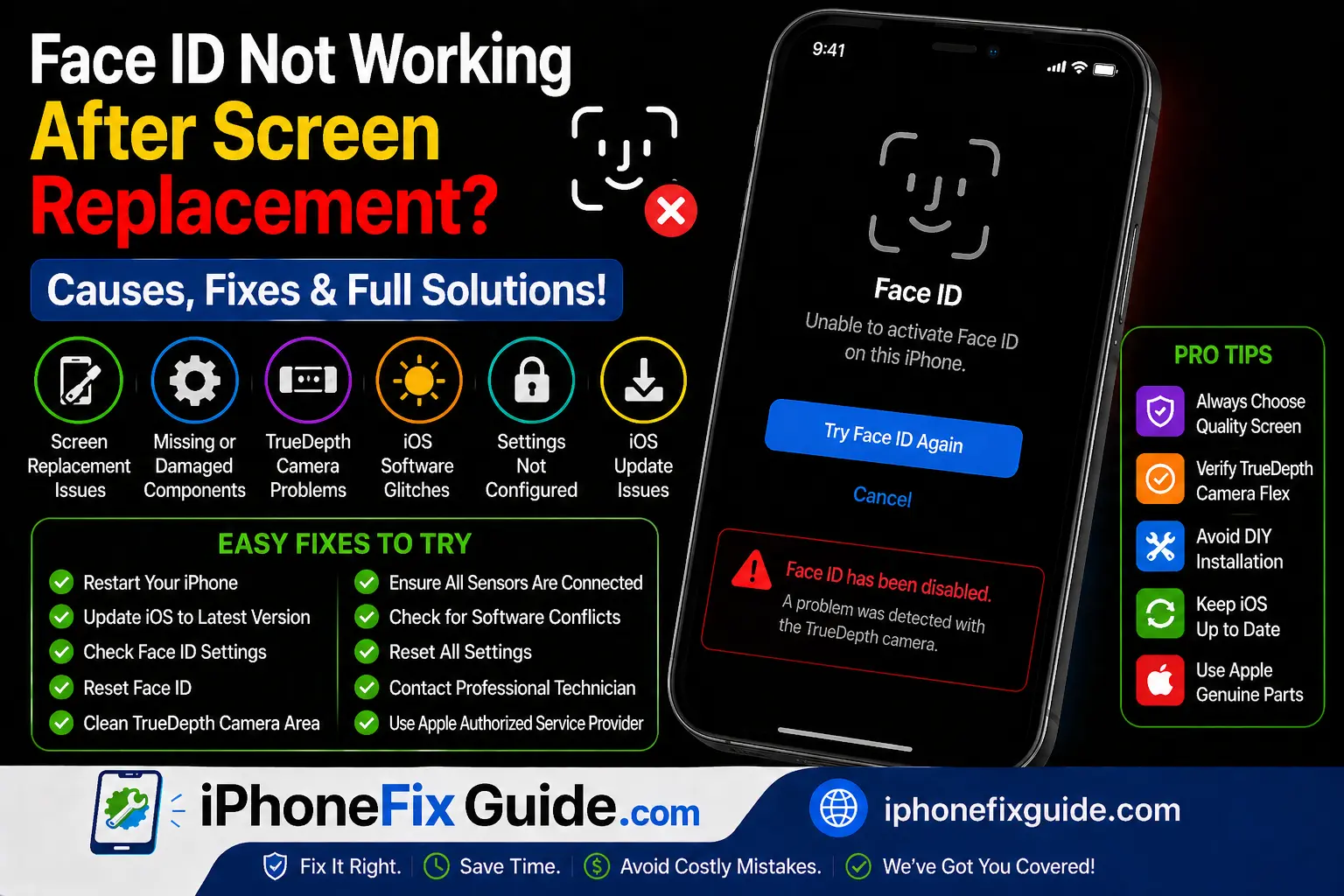 Face ID Not Working After Screen Replacement