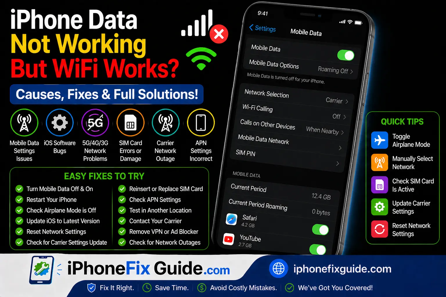 iPhone Data Not Working But WiFi Works